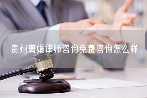 贵州离婚律师咨询免费咨询怎么样