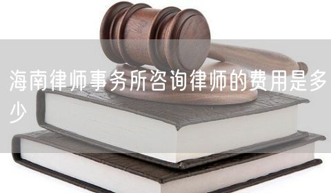 海南律师事务所咨询律师的费用是多少