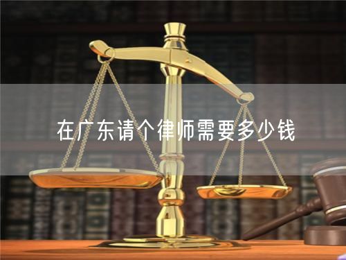 在广东请个律师需要多少钱